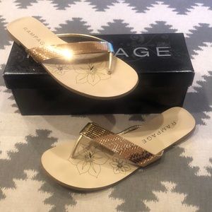 Rampage gold Lydia sandals, size 8M